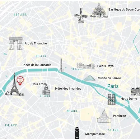 Charming French Style With Eiffel Tower View Prime Location Near Attractions Appartamento